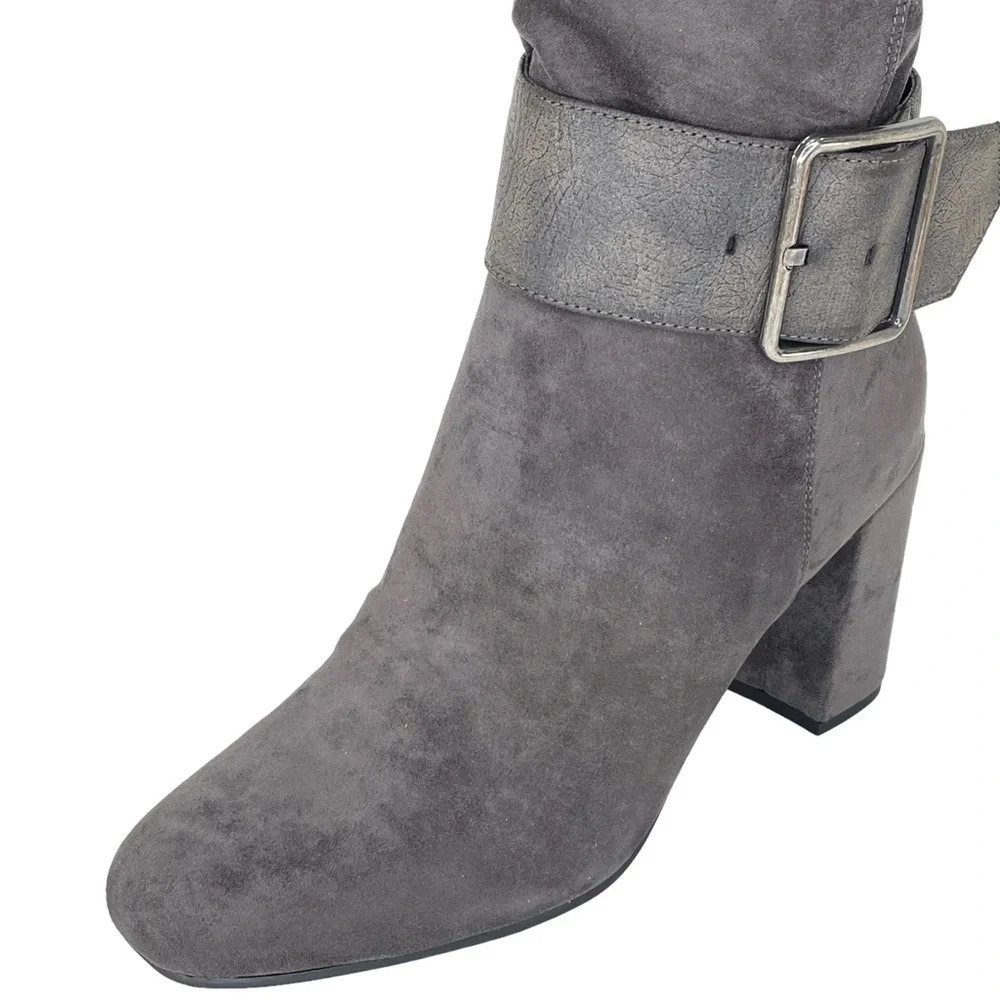 White Mountain Katrina Grey Microsuede Fabric Knee High Womens Boots Size 10M - Picture 4 of 10